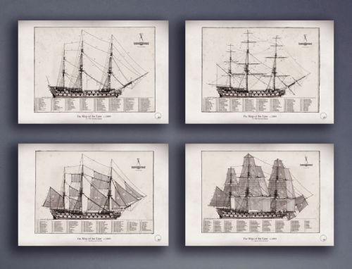 The Ship of the Line - set of 4 artist signed prints